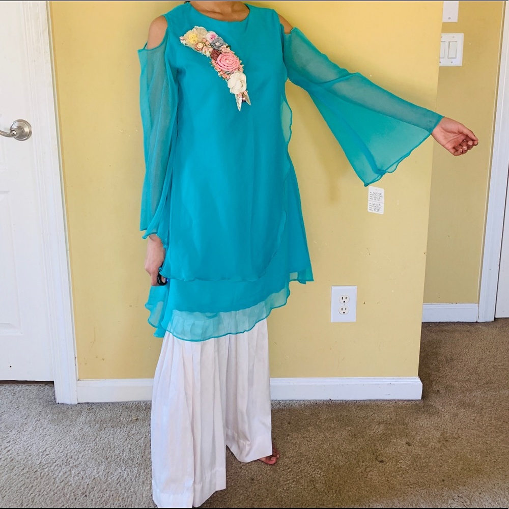 Teal Green Pakistani Kurta
